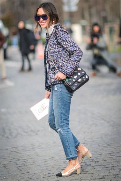 blue green blazer chanel style how to wear|How to wear a Chanel style jacket .